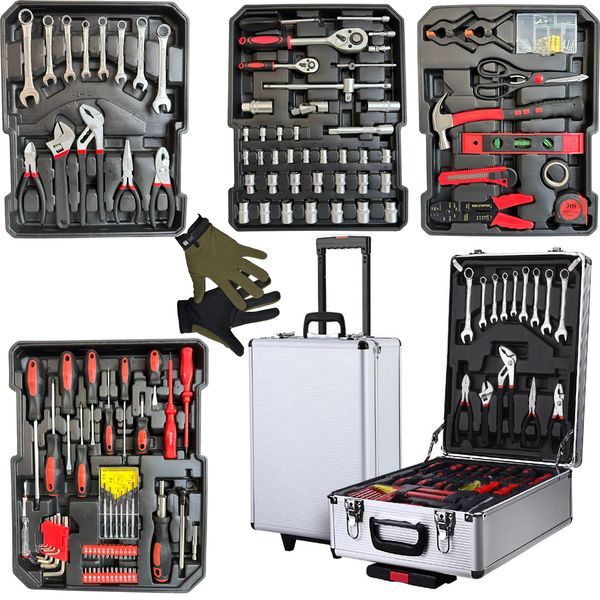 187 Piece A Must Have All In One Handyman DIY Tool Kit On Wheels &amp; Gloves