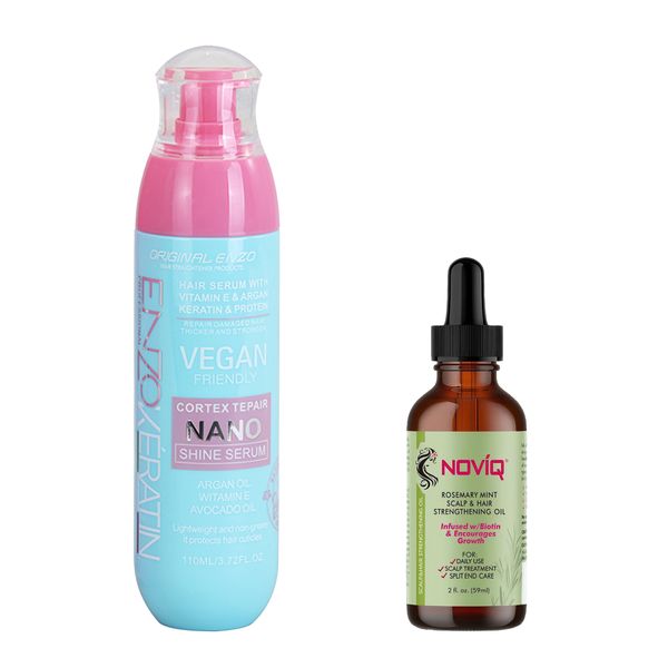 ENZO Nano Shine Serum for Thicker, Stronger Hair + NOVIQ Hair Serum
