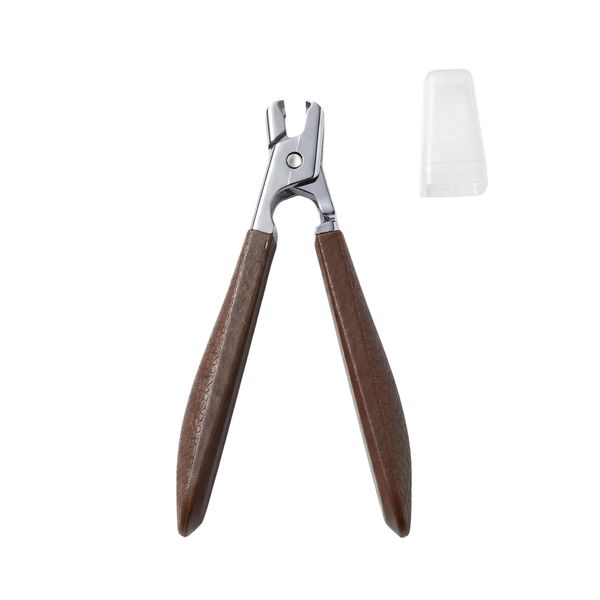 Anti-Splash Elegant Leather Nail Clipper with Wide Jaw &amp; Catcher