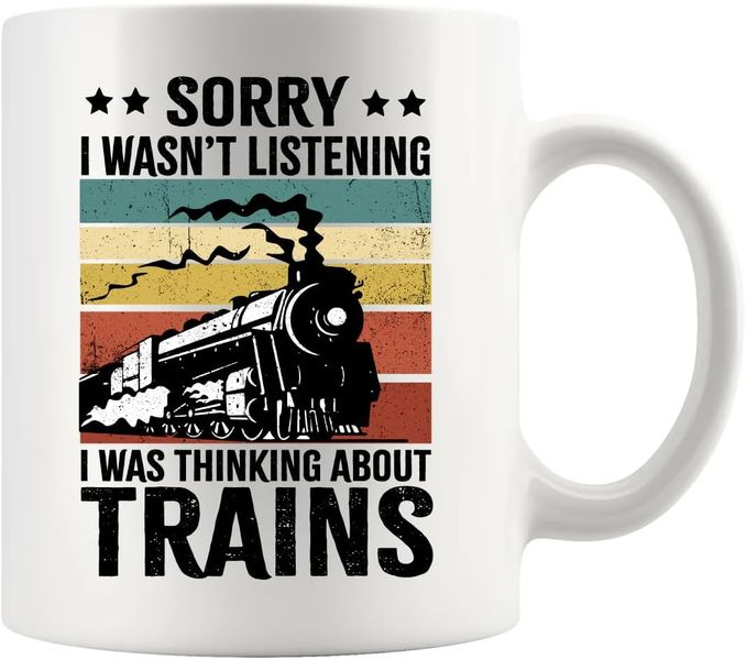 Thinking about trains-Father's day-Mother's day-Valentines-Christmas Mug