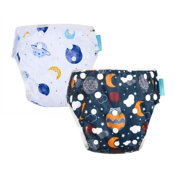 Baby Reusable Swim Diapers 2 Pack - in the Sky