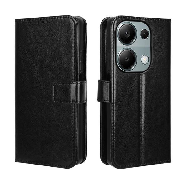 Flip Cover Compatible With Redmi Note 13 Pro 4G Crazy Horse Pattern Leather Cover