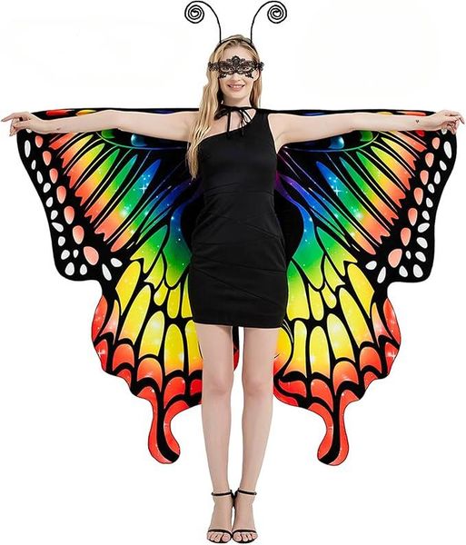 Butterfly Wings Double-Sided Printed Costume Adult Halloween Butterfly Cape