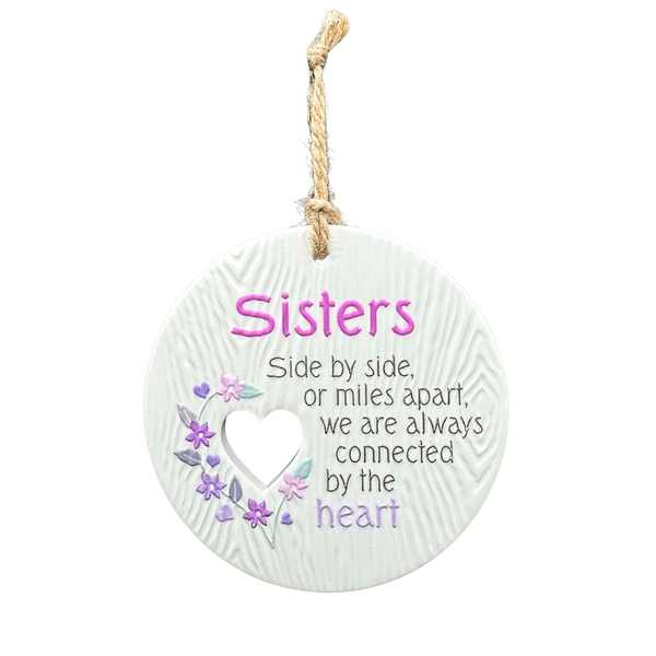 Piece of my Heart Ceramic Plaque - Sisters