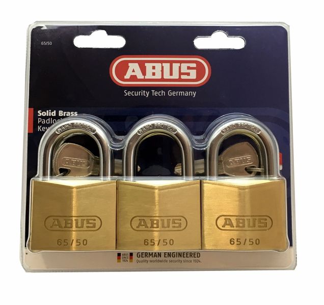 Brass Padlock 50mm 6Pack KA Blister