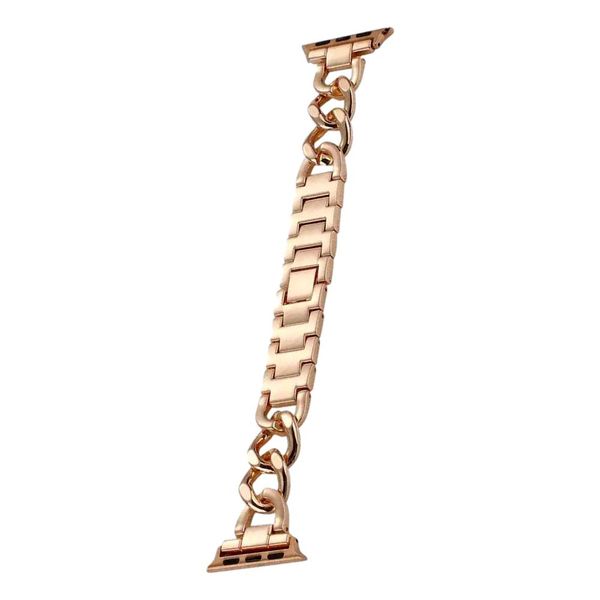 Chain Link Band compatible with Apple Watch 42mm/44mm/45mm/49mm - Rose Gold