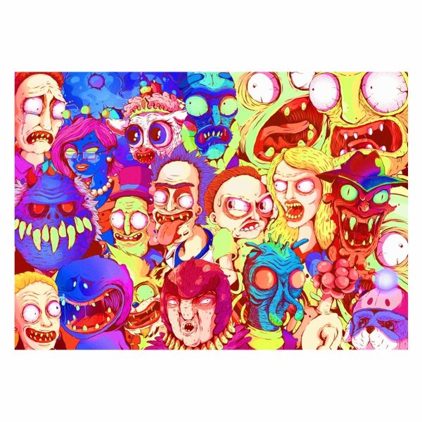Rick and Morty Abstract Colourful - A1 poster