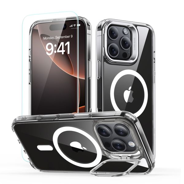 ESR Classic Hybrid MagSafe Cover Set with Stash Stand for iPhone 16 Pro Max