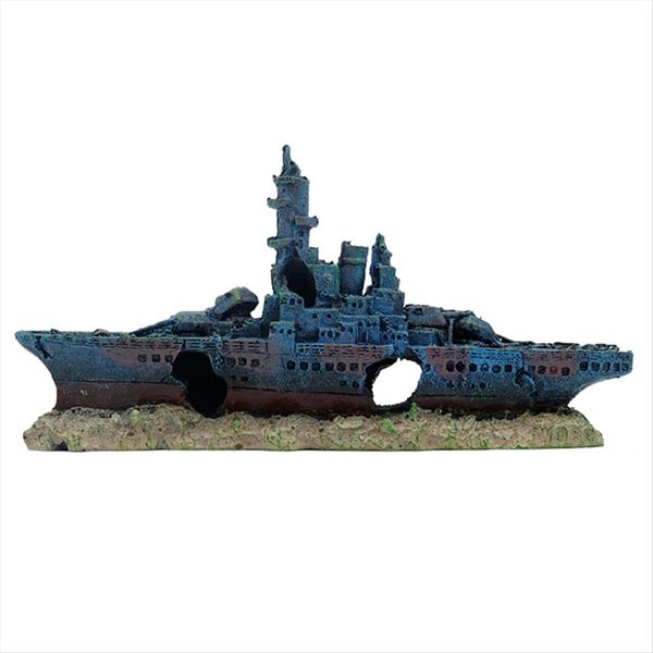 Aquarium Shipwreck Fish Tank Landscaping Resin Crafts B