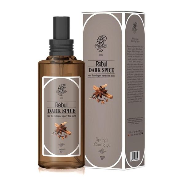 Rebul Dark Spice Eau de Cologne For Men Spray Glass Bottle - 100ml