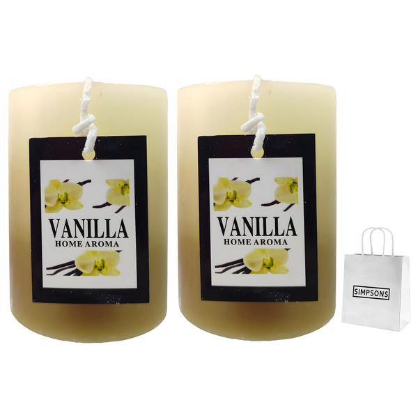 Set of Long Lasting Scented Candles - Vanilla Aroma + Simpsons Gift Bag