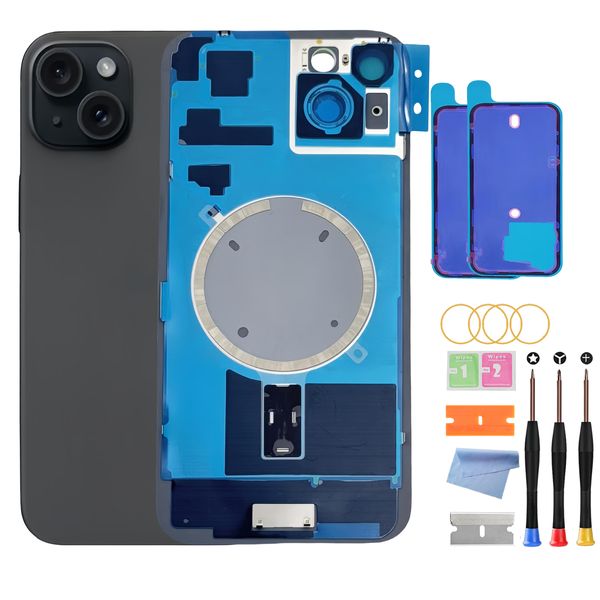Back Glass Replacement Compatible with iPhone 15 with Repairing Tool Kits