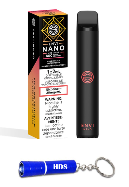 Envi Nano 800 Puff 20mg Vape - Mango Peach Watermelon with HDS Torch