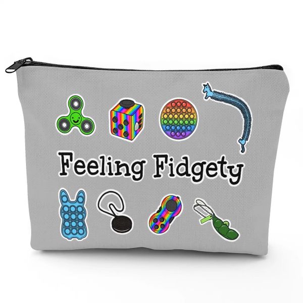 Sensory Fidget Organiser Pouch-Zippered Storage Case for Toys &amp; Accessories