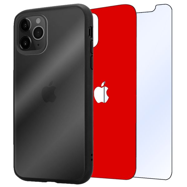 Case, Tempered Glass &amp; Matte Red Skin image