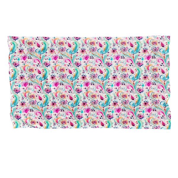 Aqua And Pink Large Fleece Blanket