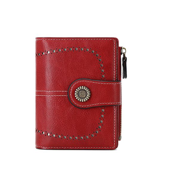 Vintage PU Leather Wallet Women's Wallet with RIFD Blocking with ID Window