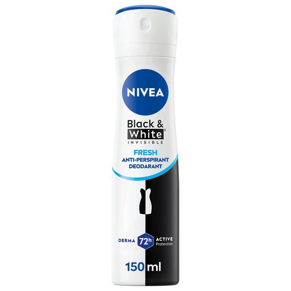 NIVEA Black &amp; White Invisible Fresh Anti-perspirant Deodorant Spray, 150ml