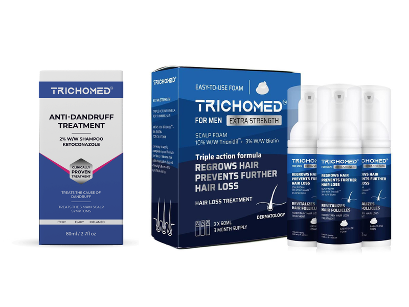 Trichomed hairloss Scalp Duo - Trioxidil 10% Foam + anti-dandruff Shampoo