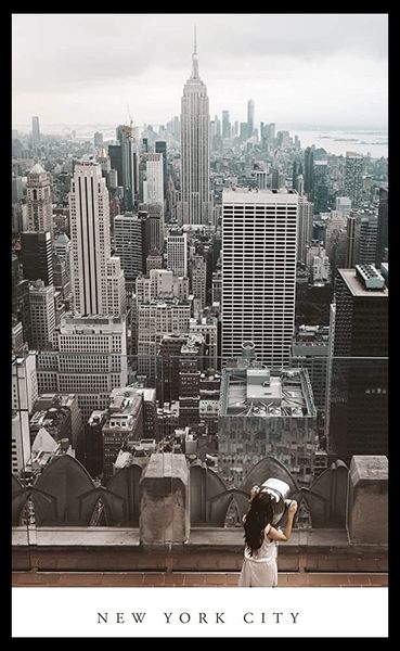 New York City Views Poster with Black Frame