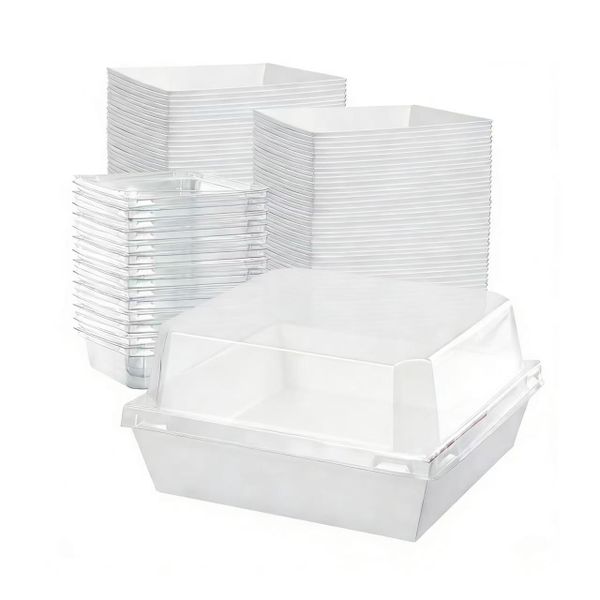 50 x Square Dessert Cake Sandwhich Packaging Box With Lid