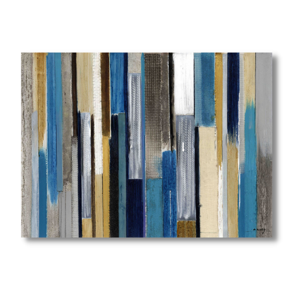 Canvas - Abstract - Falling Blue - 1200mmx900mm