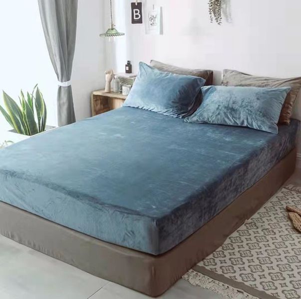 3 Piece Warm Soft Velvet Fitted Sheet King size