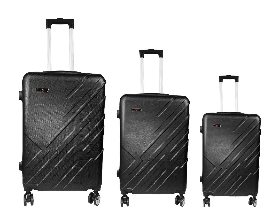 3 Piece Travel Suitcase, Sizes 28'' 24'' 20'', Hard Shell With Combo