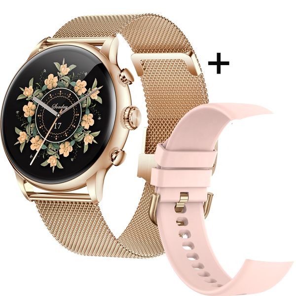 Smart Watch for women - Double strap Stainless &amp; silicon strap