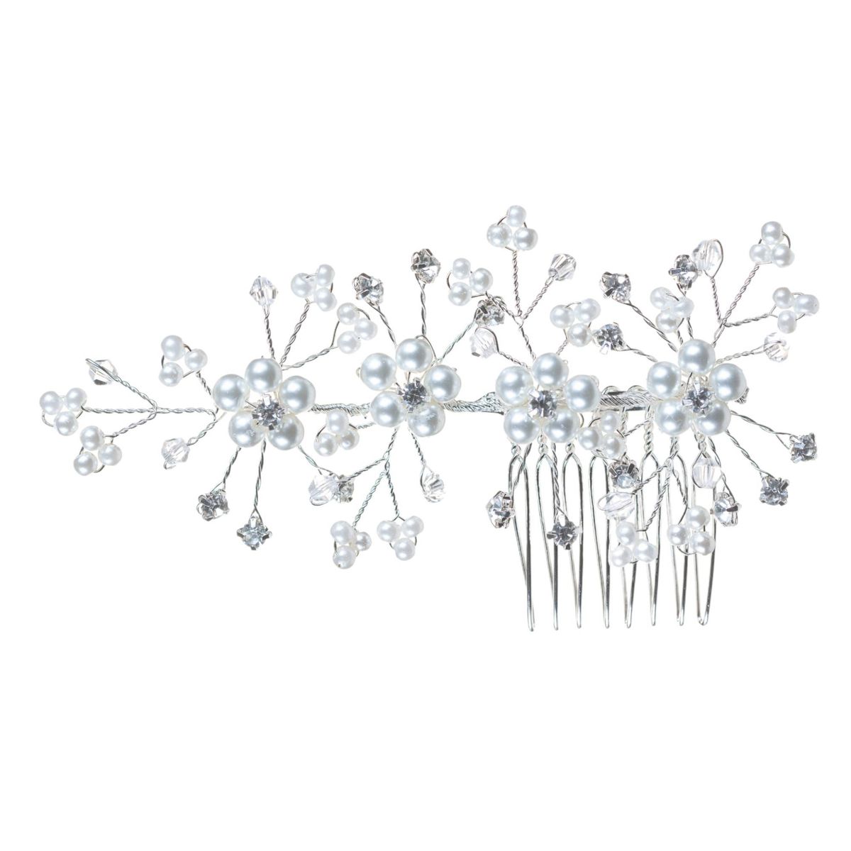 Silver Pearled Dazzle Diamanté Hair Slide Grip 53 S Shop Today. Get