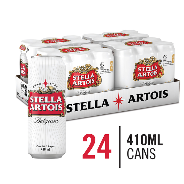 Stella Artois Premium Beer 24 x 410ml Can