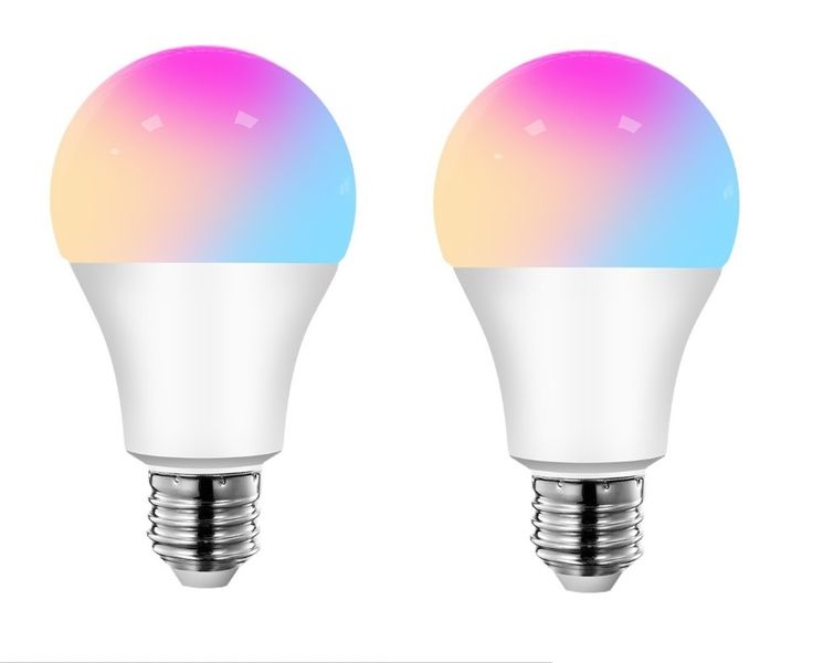 2PCS RGB Smart Bulbs-WiFi Bluetooth 9W with Infinite Dimming &amp; Color Tuning