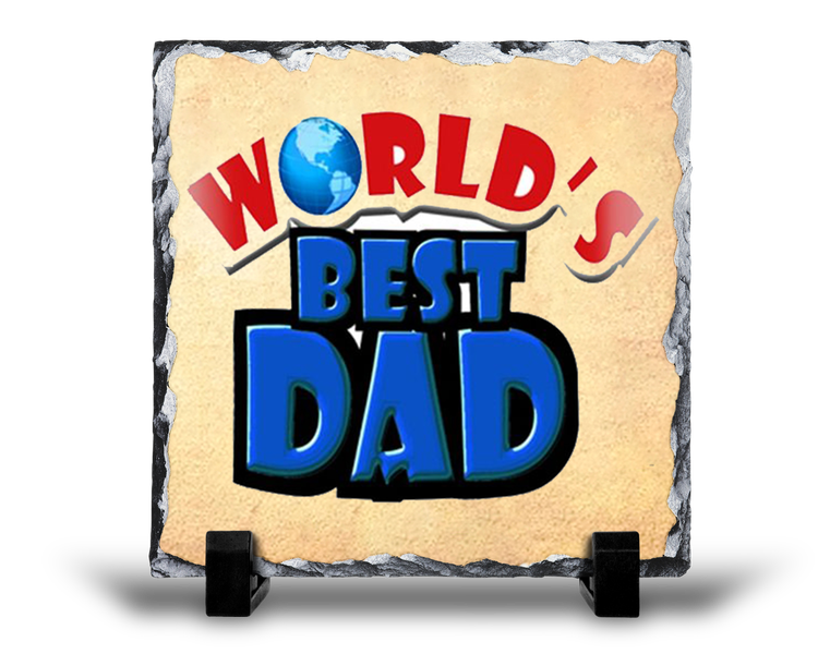 World's Best Dad Father's Day Gift Rock Slate