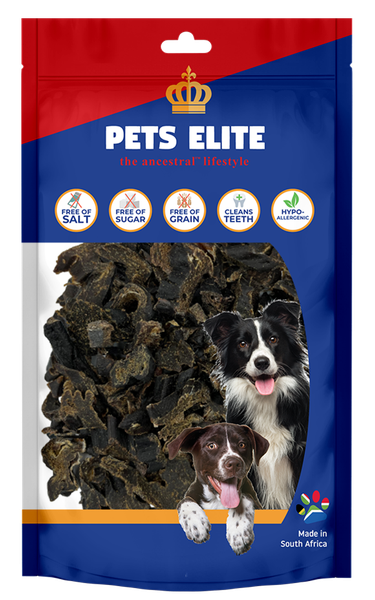 Pets Elite Ostrich Liver Biltong Bite Size 90g - Natural Dog Treat
