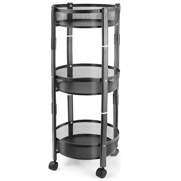 Storage Rack Foldable Storage Cart Storage Shelf Kitchen Rack with Wheels