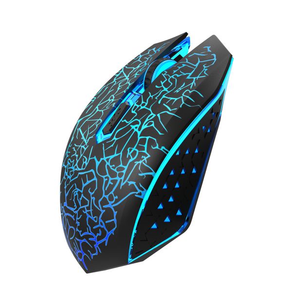 Gaming Mouse - RGB Lighting &amp; Cracked LED Shell, Wireless Mouse, 1600 DPI
