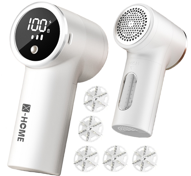 X-HOME Lint Remover Electric Rechargeable 3 Speeds 5 Blades LED Display