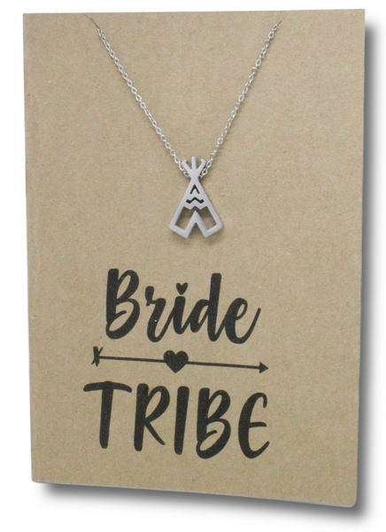 Stainless Steel Necklace On Message Card-Teepee Tribe