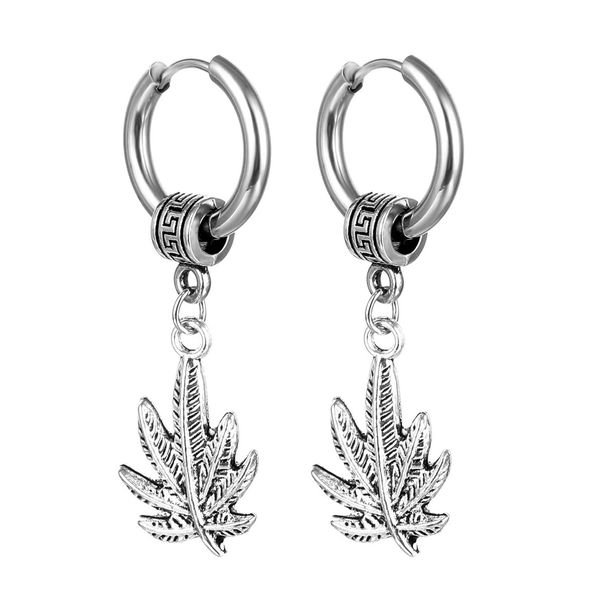 ER-EQ0024, Stainless Steel Leaf Earrings