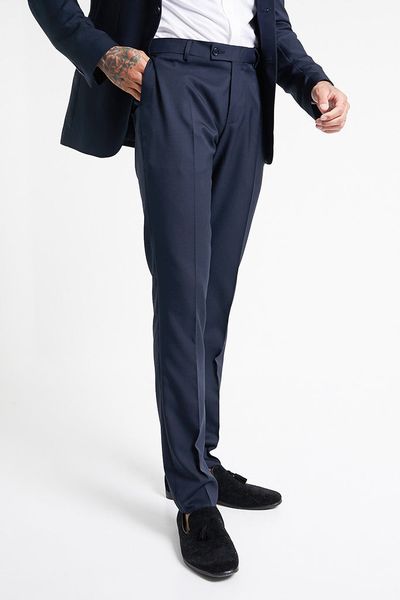 I Saw It First Mens - Navy Tailored Slim Suit Trousers