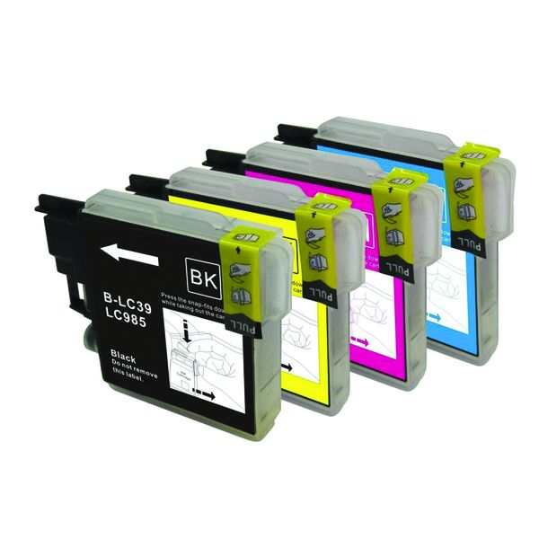Compatible Brother LC39-B, LC39-C, LC985-M, LC985Y ink cartridge set