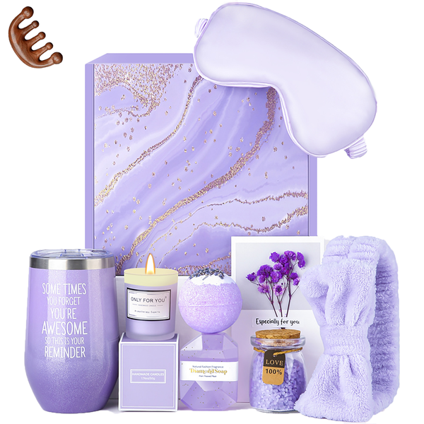 9PC Women Birthday Gifts,Self Care Spa Gift Basket,Tumbler Set,Creat Gifts
