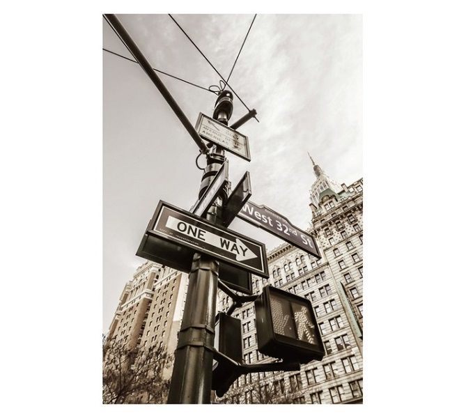 Street Sign Canvas Print - Black/Grey (600 x 900mm)