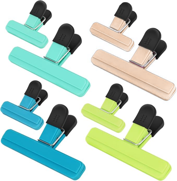 Bestby-8 Piece Reusable Food Bag Sealing Clips in Large and Small Sizes