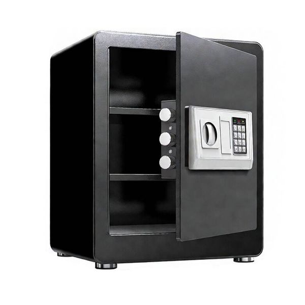 45cm Black Electronic Security Safe-All-Steel, Password and Key Dual Lock