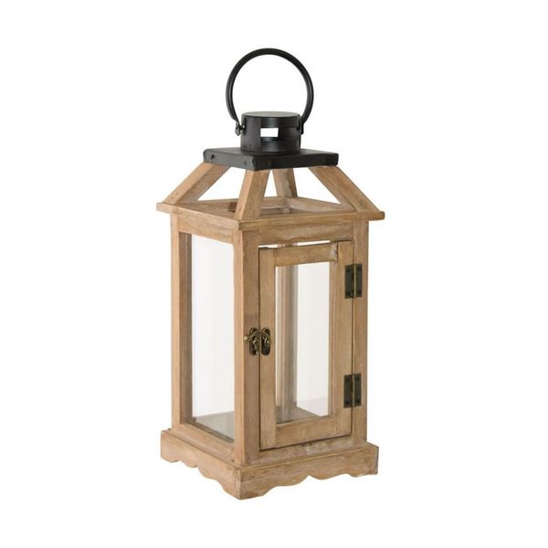 30cm Rectangular Wooden Lantern With A Handle WIL16U1