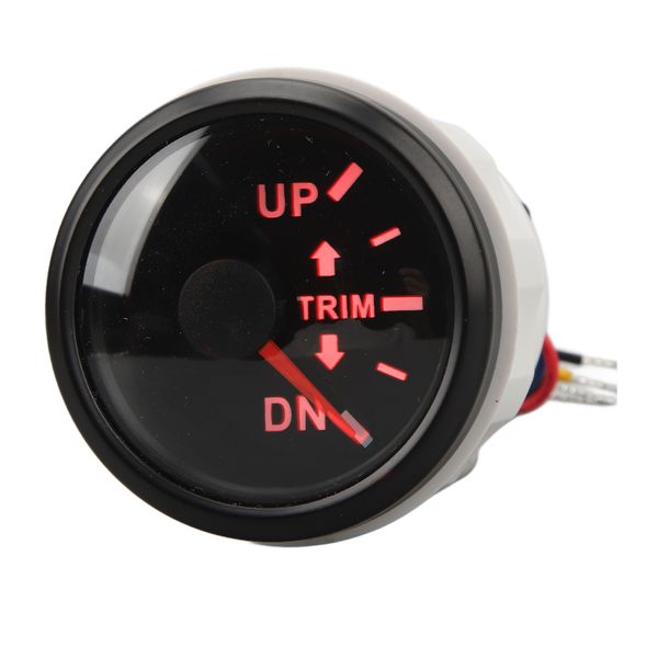 52MM Boat Trim Gauge DC9 - 32V Black Dial Black Frame