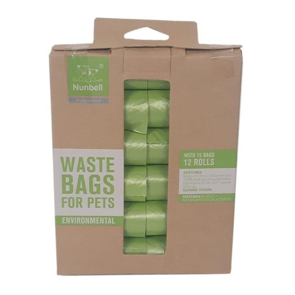 Nunbell Bio-Degradable Environment Friendly Pet Waste/Garbage Bags 12 Rolls