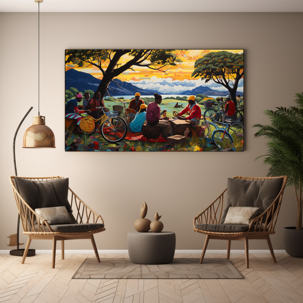 Canvas Wall Art - Bicycle Picnic Adventure - BK0221