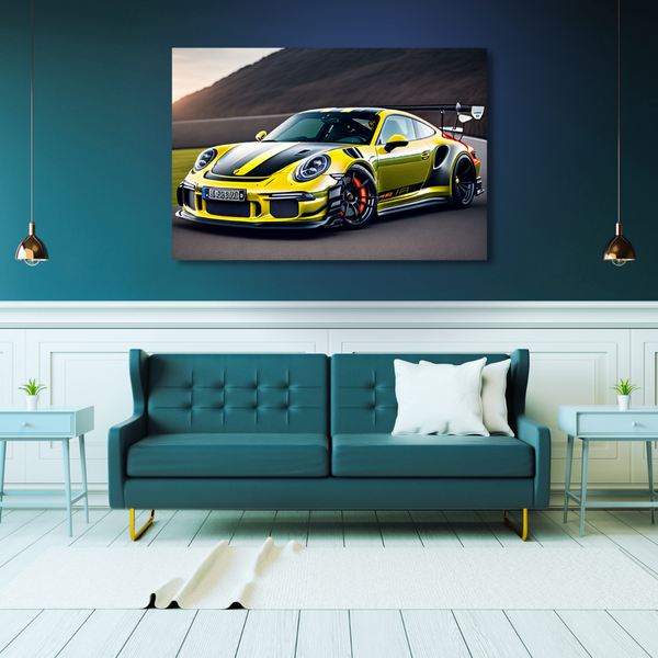 Canvas Wall Art Decor - Porsche 911 GT-3 RS Lime
